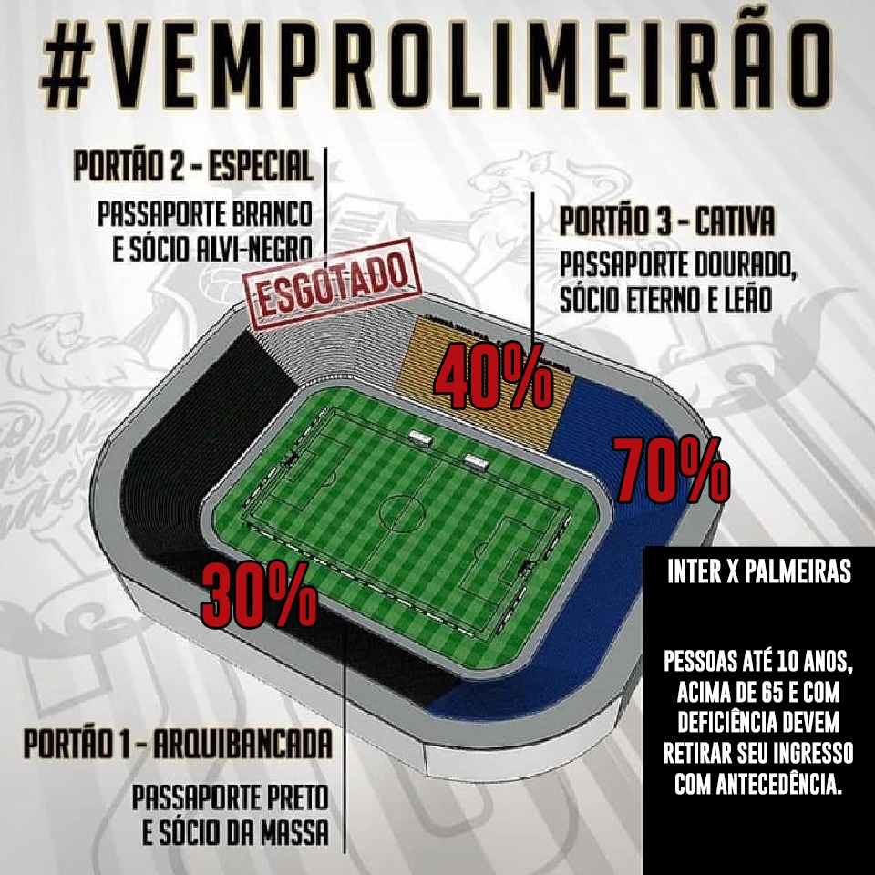 Vendas de ingressos para o jogo entre Inter de Limeira e Palmeiras continuam