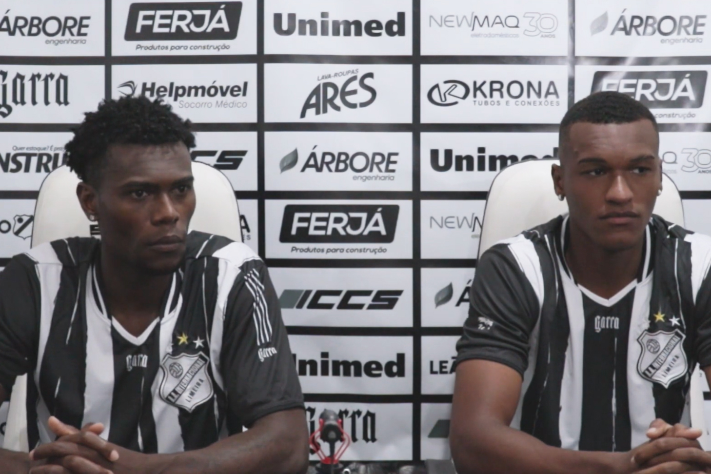 Jander e Matheus Alexandre concedem coletiva juntos na Inter de Limeira